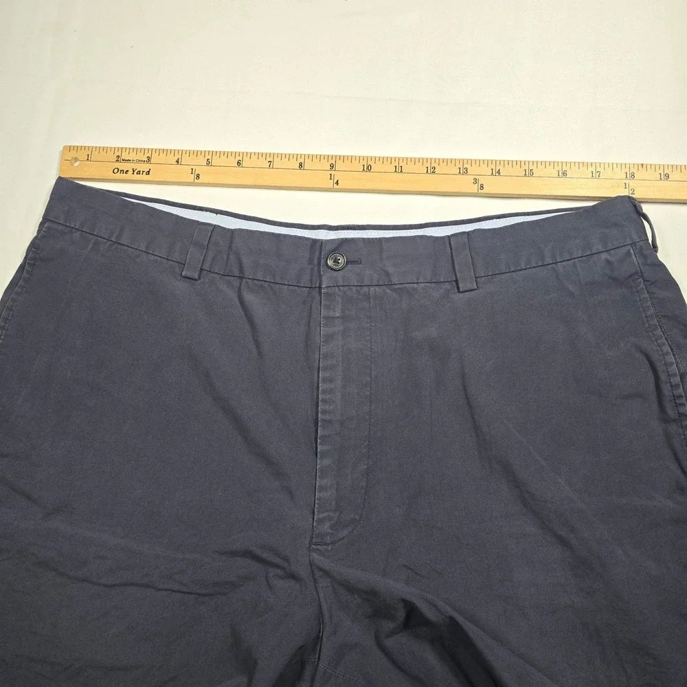 Brooks Brothers 346 Mens Navy Blue Chino Shorts 100% Cotton Size 38 Casual Twill